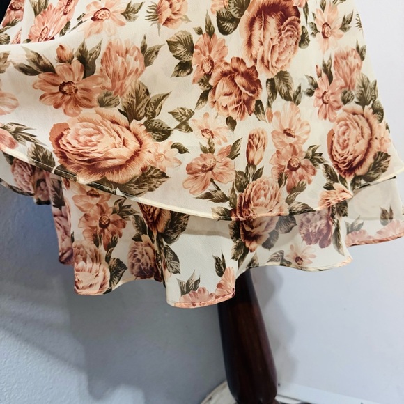 Compagnie Internationale Express Vintage Floral A-Line Y2K Ruffled Boho Skirt M - Picture 7 of 17